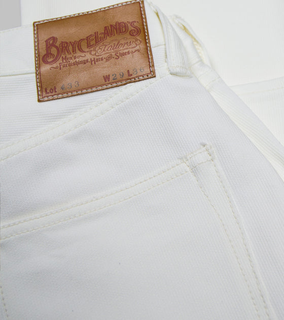 Bryceland's 433 Pique Jeans White