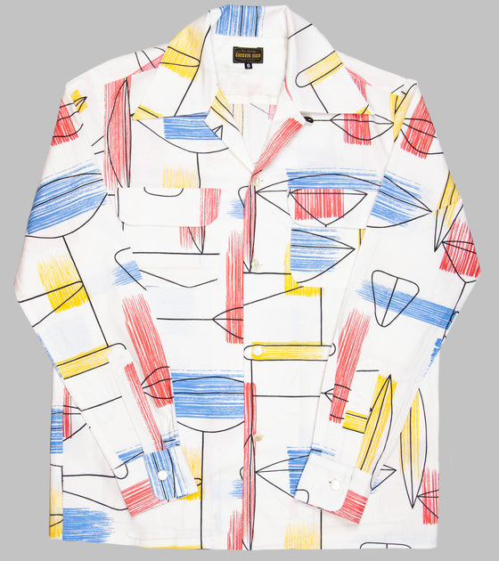 Groovin High Open Collar Shirt Atomic Box White