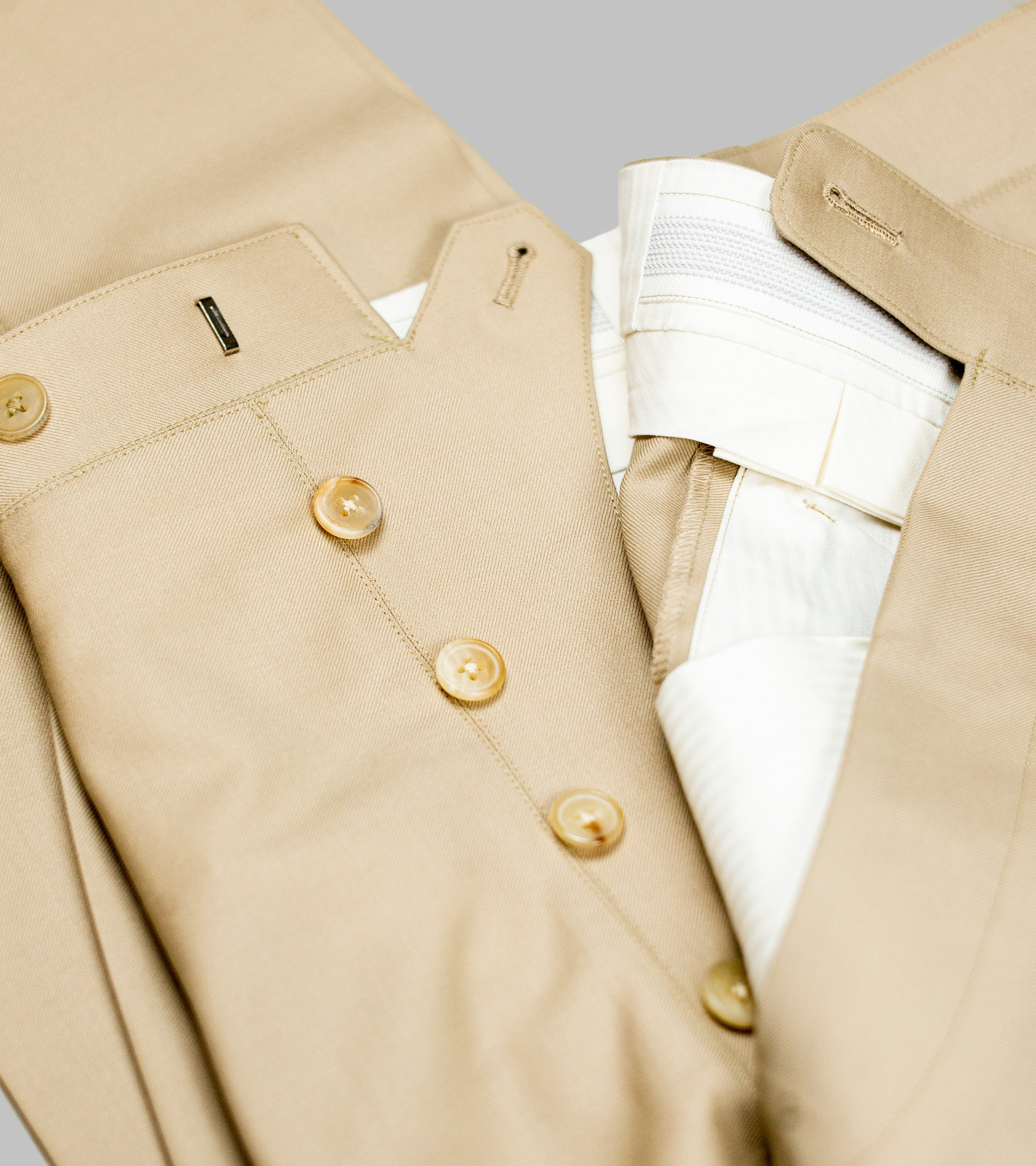 Wool Gabardine Winston Trousers Made-to-Order Beige Wool Gabardine Winston Trousers Made-to-Order Beige