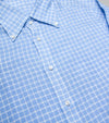 Bryceland's Linen Button Down Checked Shirt Blue