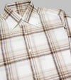 Bryceland's Linen Button Down Paid Shirt Brown