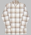 Bryceland's Linen Button Down Paid Shirt Brown