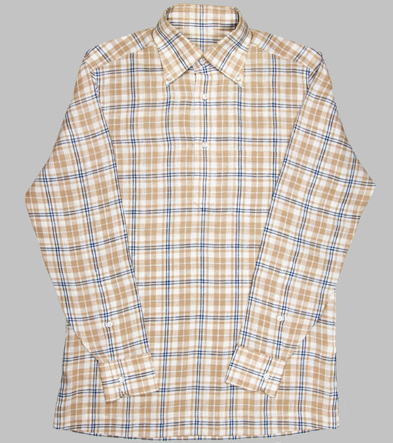 Bryceland's Linen Button Down Plaid Shirt