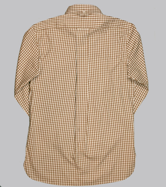 Bryceland's Perfect Button Down Gingham Shirt Caramel