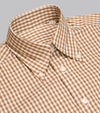 Bryceland's Perfect Button Down Gingham Shirt Caramel