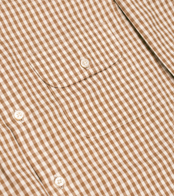 Bryceland's Perfect Button Down Gingham Shirt Caramel