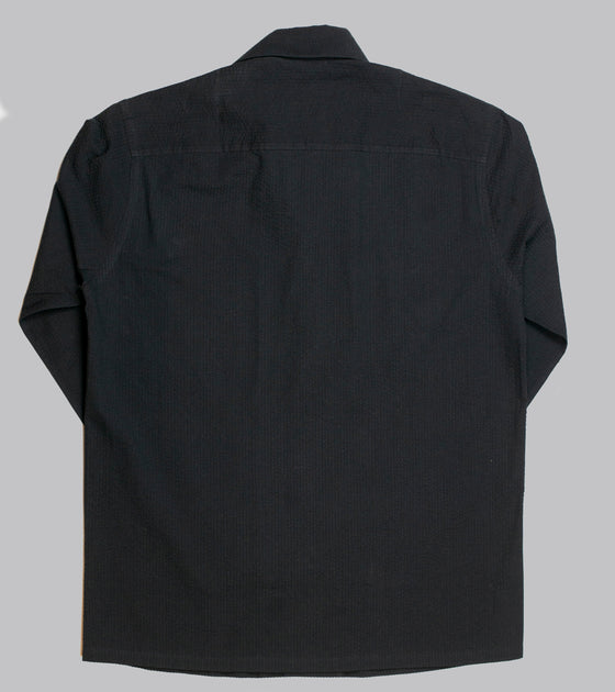 Bryceland's Cabana Shirt Black Seersucker