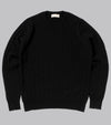 Bryceland's Cable-Knit Crewneck Pullover Black