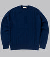 Bryceland's Cable-Knit Crewneck Pullover Inchiostro