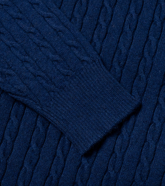 Bryceland's Cable-Knit Crewneck Pullover Inchiostro