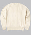 Bryceland's Cable-Knit Crewneck Pullover Ecru