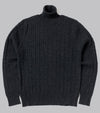 Bryceland's Cable-Knit Rollneck Pullover Charcoal