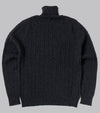 Bryceland's Cable-Knit Rollneck Pullover Charcoal