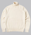Bryceland's Cable-Knit Rollneck Pullover Ecru