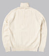 Bryceland's Cable-Knit Rollneck Pullover Ecru