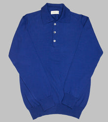  Bryceland's Cotton Long Sleeve Polo Blue