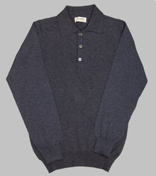  Bryceland's Cotton Long Sleeve Polo Charcoal
