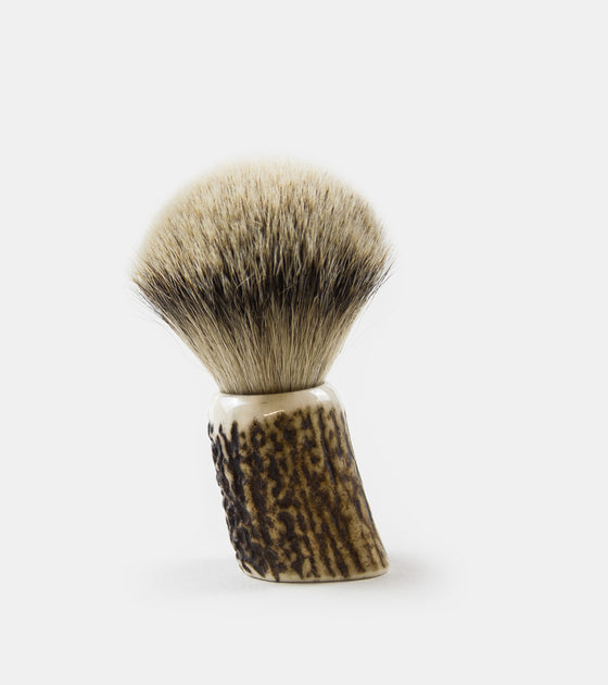 Silver Tip Badger Shave Brush with Deer Horn Handle