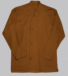  Bryceland's Made-to-Order Frogged Button Shirt Tobacco Viyella