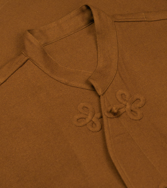 Bryceland's Made-to-Order Frogged Button Shirt Tobacco Viyella