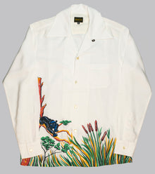  Groovin High Open Collar Shirt Panther White