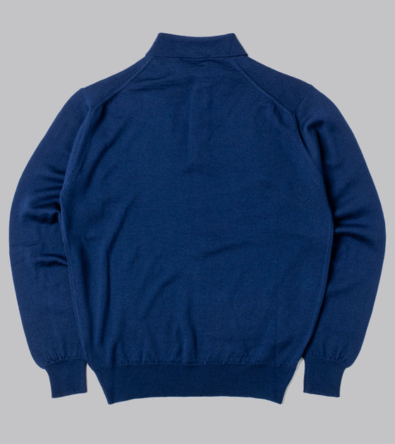 Bryceland's Merino Long-Sleeve Polo Blue