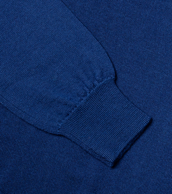 Bryceland's Merino Long-Sleeve Polo Blue