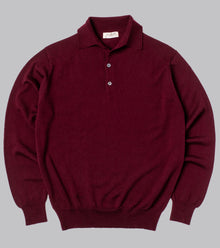  Bryceland's Merino Long-Sleeve Polo Claret