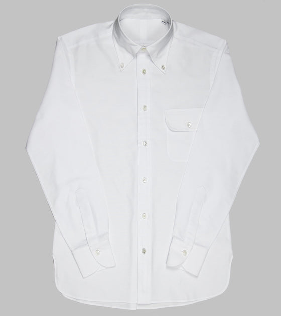 Bryceland's Perfect OCBD Shirt White (with hand-stitch finishings)