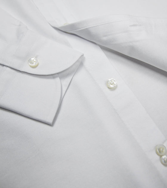 Bryceland's Perfect OCBD Shirt White (with hand-stitch finishings)