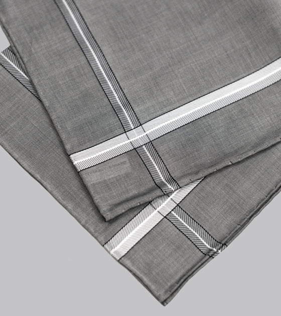 Simonnot Godard Chevron Handkerchief Grey