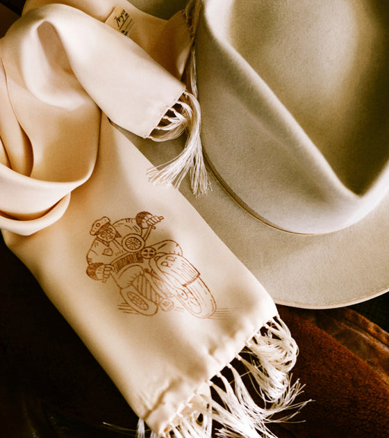 Bryceland's Rayon Scarf with 1950's Motorcycle Police Decal