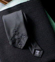  Bryceland's Embroidery Wool Tie Black