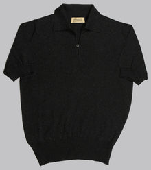  Bryceland's Cotton Short Sleeve ‘Skipper’ Polo Charcoal