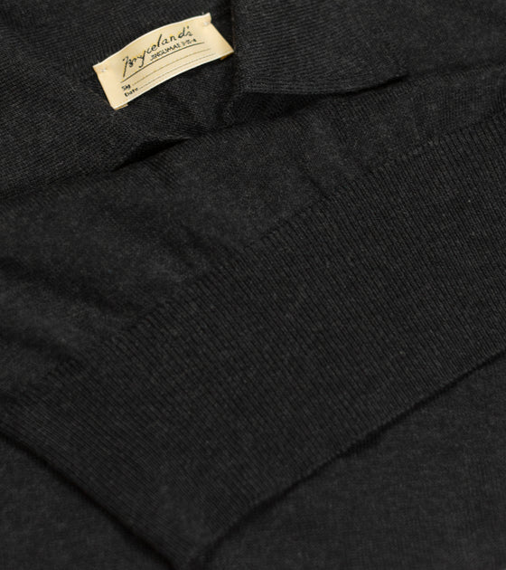 Bryceland's Cotton Short Sleeve ‘Skipper’ Polo Charcoal