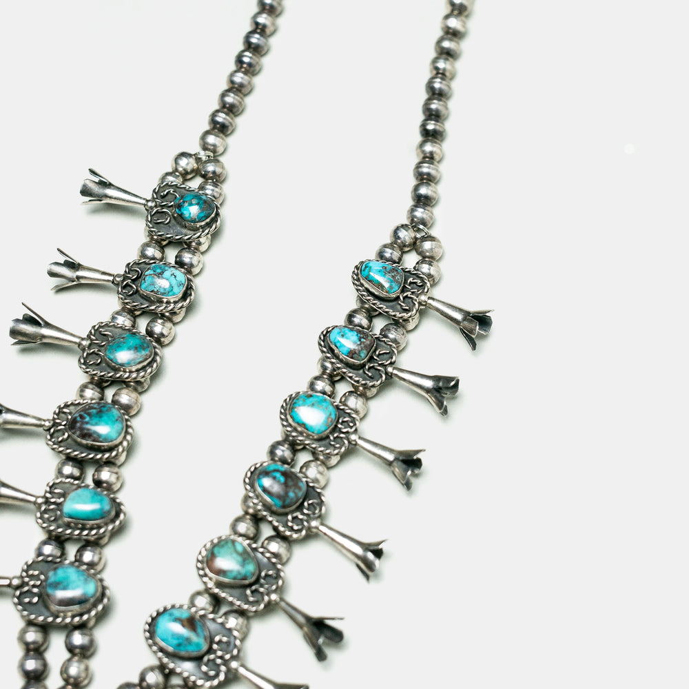 
                  
                    Vintage Navajo Squash Blossom Necklace
                  
                
