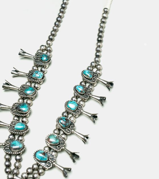 Vintage Navajo Squash Blossom Necklace