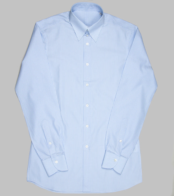 Bryceland's Tab Collar Striped Shirt Blue