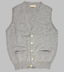  Bryceland's Lambswool Sleeveless Cardigan Grey