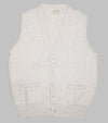 Bryceland's Lambswool Sleeveless Cardigan Linen