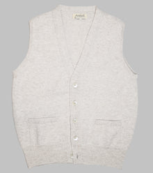  Bryceland's Lambswool Sleeveless Cardigan Linen