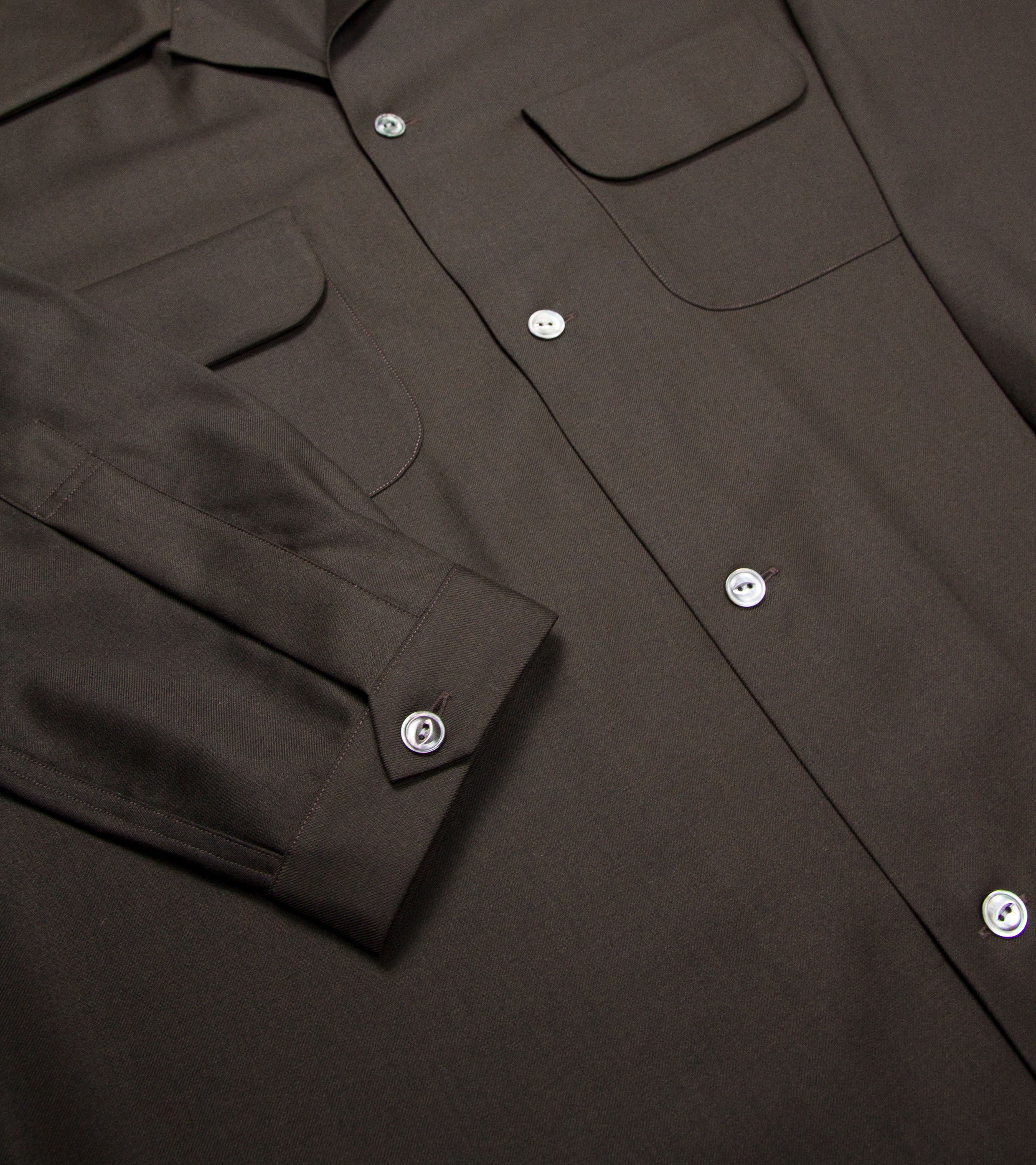 Wool Gabardine Shirt Brown – Bryceland's
