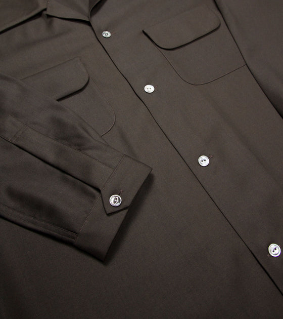 Bryceland's Wool Gabardine Shirt Brown