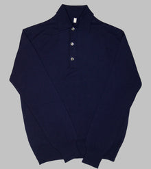  Bryceland's Merino Long-Sleeve Polo Navy